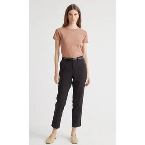 Quince Womens Black Pants 32 Stretch Cotton Twill Girlfriend Capsule Granola